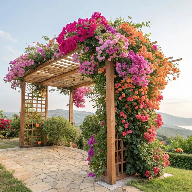 Cấu trúc và vật liệu đỡ phù hợp cho hoa leo (Nguồn: Pinterest)