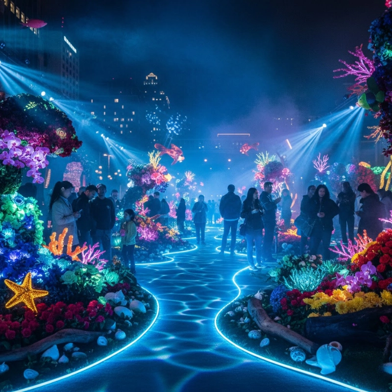 Lồng ghép các loại cây tạo sự tương phản sắc màu rực rỡ (Nguồn: Gemini)