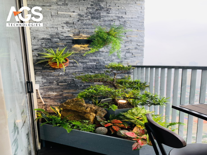 Tiểu cảnh khô ban công/sân thượng nhỏ