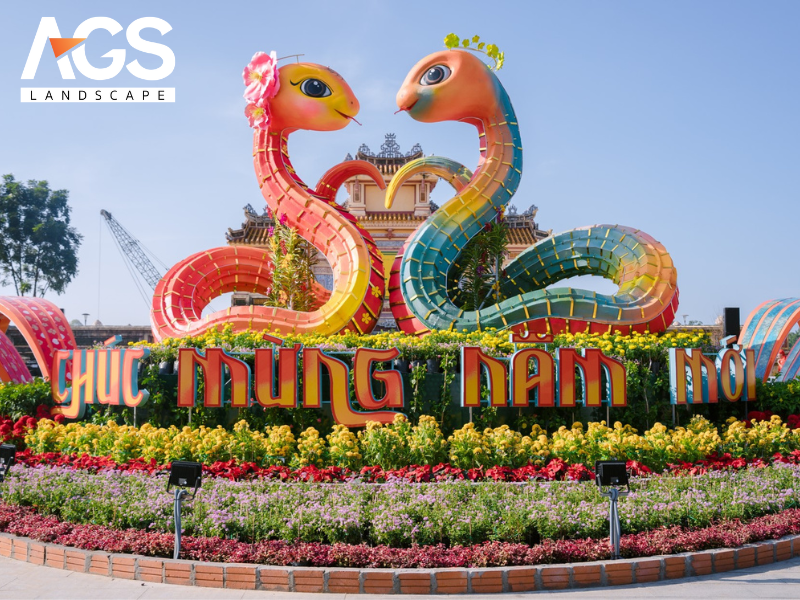Đôi linh vật Rắn - kết nối di sản Cửu Đỉnh (Nguồn: AGS Landscape)
