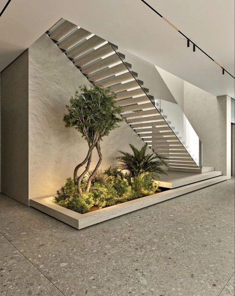 tiểu cảnh chân cầu thang