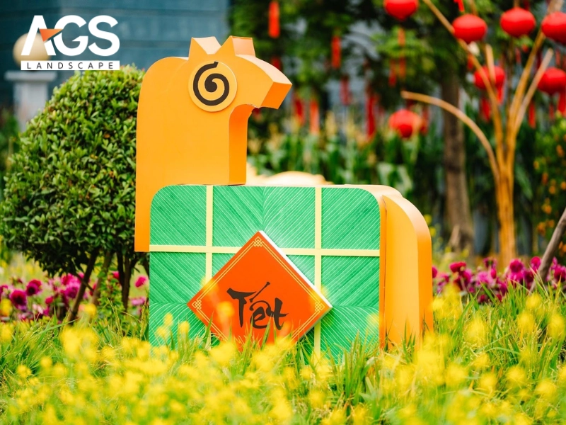 Ngựa và bánh chưng tạo nên sự cách điệu thú vị nhưng vẫn quen thuộc tại Đường hoa (Nguồn: AGS Landscape) Ngựa và bánh chưng tạo nên sự cách điệu thú vị nhưng vẫn quen thuộc tại Đường hoa (Nguồn: AGS Landscape)