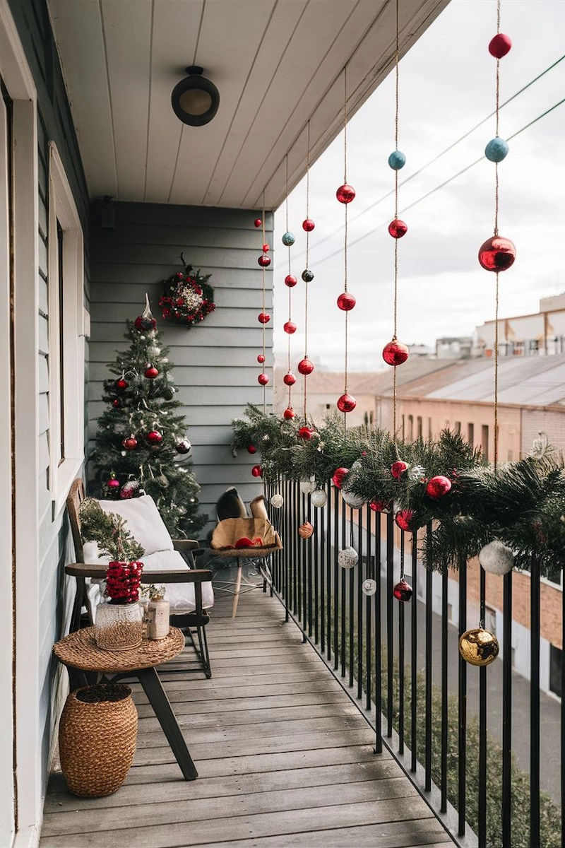 Trang trí Noel cho ban công (Nguồn: Pinterest)