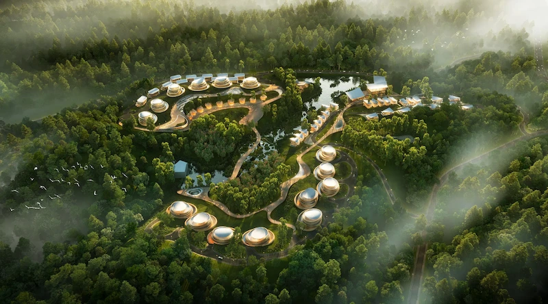 Ý tưởng thiết kế cảnh quan resort sinh thái rừng Ý tưởng thiết kế cảnh quan resort sinh thái rừng