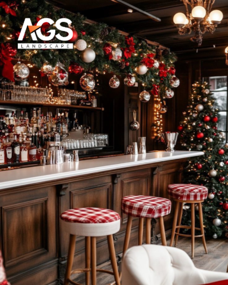 Quầy bar được biến hóa thành "quán rượu mùa đông" (Nguồn: Pinterest) 