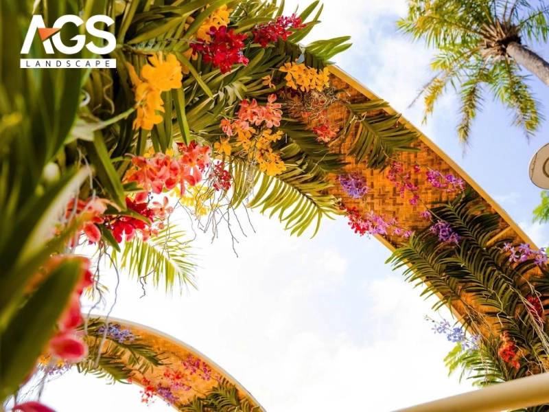 Các vòm lan, giàn lan tại đầu cầu Trường Tiền (Nguồn: AGS Landscape)