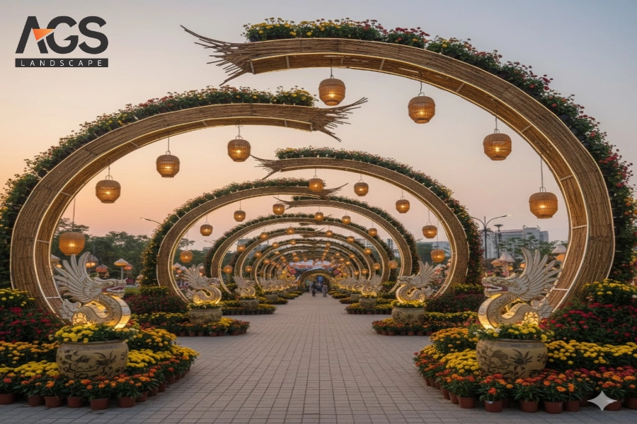 Thiết Kế Đường Hoa Theo Trục Chính Giúp Tối Ưu Không Gian