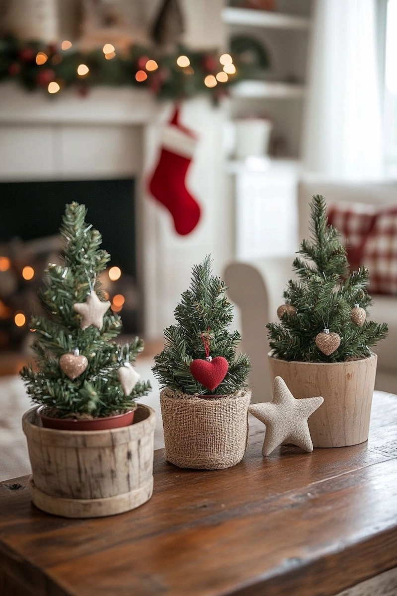 Trang trí bằng cây thông Noel mini (Nguồn: Pinterest) 