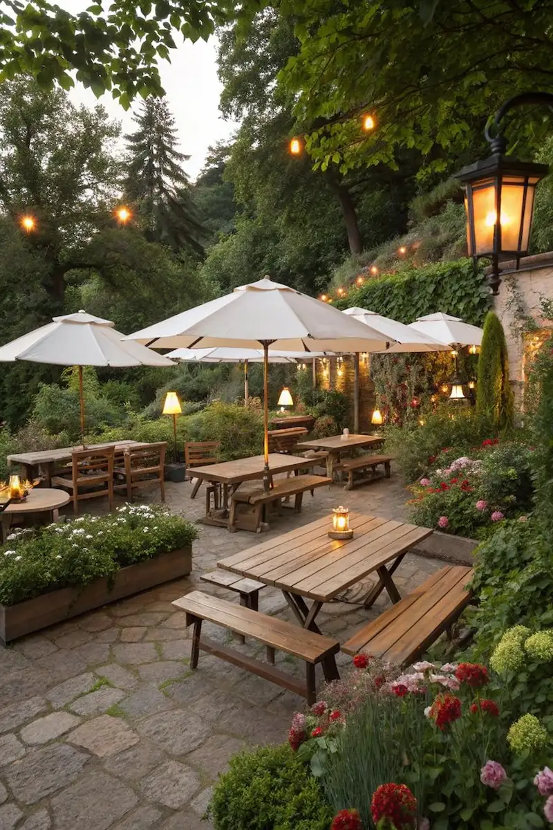 thiết kế quán cafe sân vườn 200m2