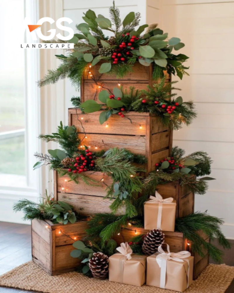 Sử dụng cành thông, lá thông thật (Nguồn: Pinterest)