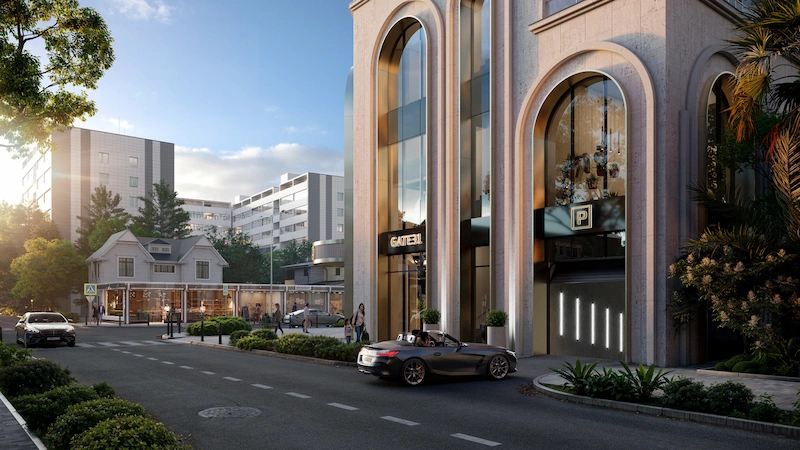 Trang trí mặt tiền trung tâm thương mại Trang trí mặt tiền trung tâm thương mại