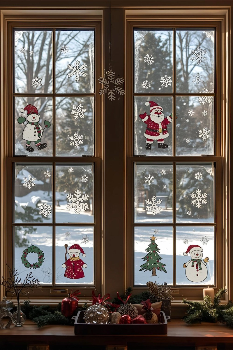 Sử dụng decal dán kính và tranh vẽ tay  (Nguồn: Pinterest) 