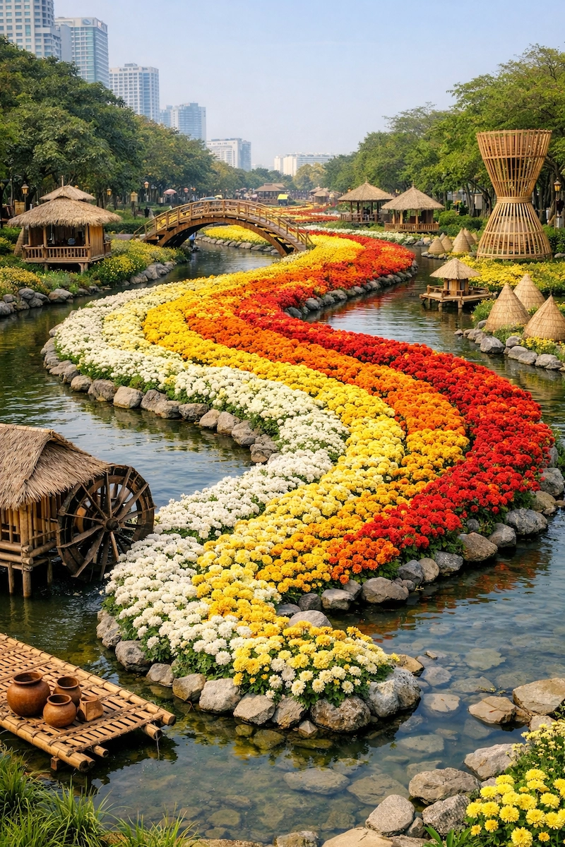 Thiết kế đường hoa theo dòng chảy thời gian (Nguồn: Gemini)