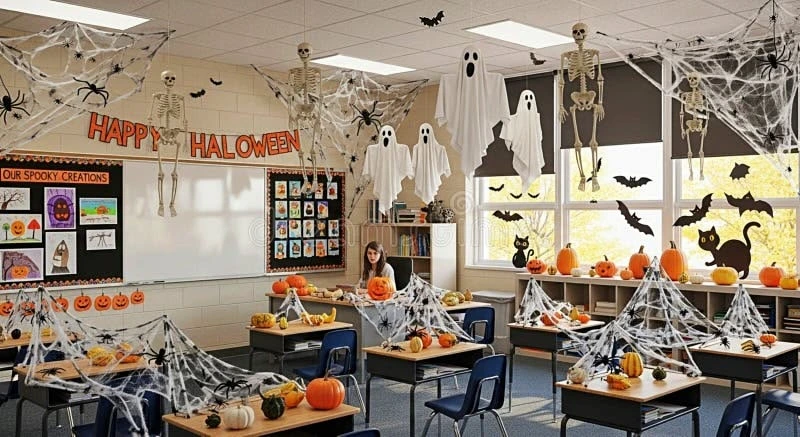 trang trí halloween lớp học