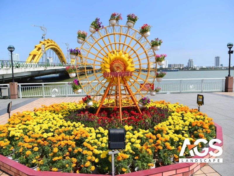 Mô hình hoa kết hợp ghế ngồi/tiện ích