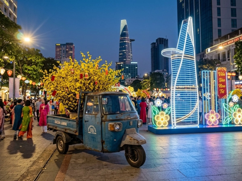 Giải mã hiểu lầm đường hoa Tết không chỉ là việc "sắp đặt hoa" cho đẹp (Nguồn: Internet)