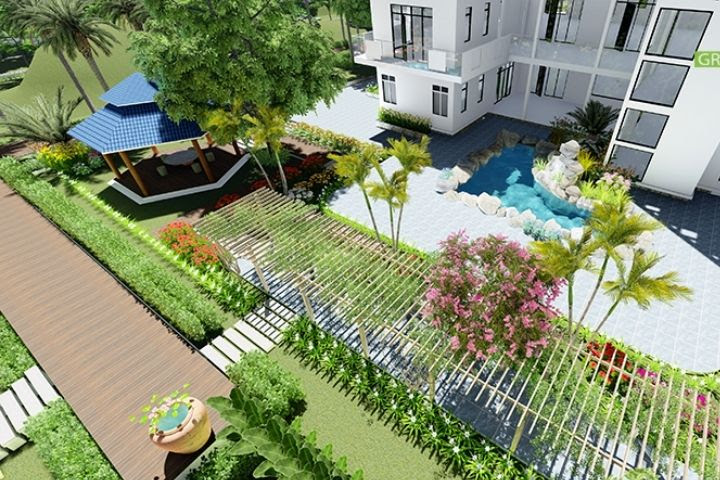 Thiết kế sân vườn 2000m2