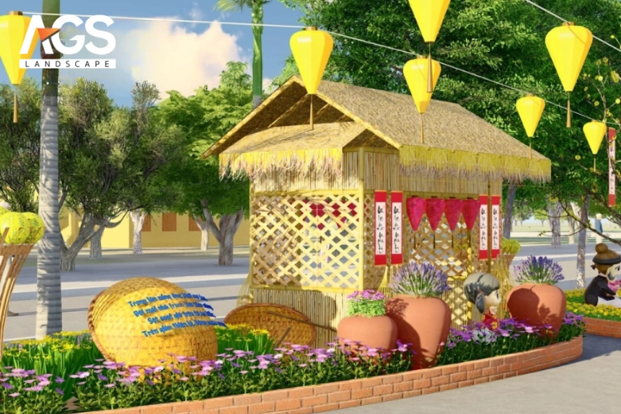 10 Mẫu Thiết Kế Cảnh Quan Tết Cổ Truyền Đẹp Nhất, Đậm Đà Bản Sắc Việt