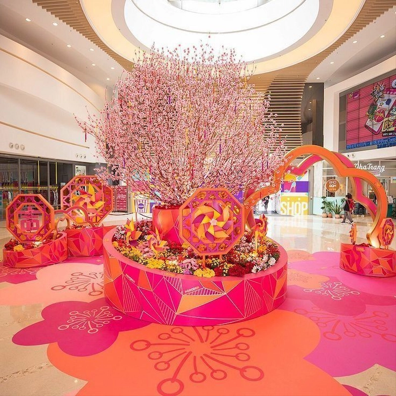 Yếu tố kỹ thuật và nghệ thuật trong thiết kế đường hoa đào (Nguồn: Pinterest)