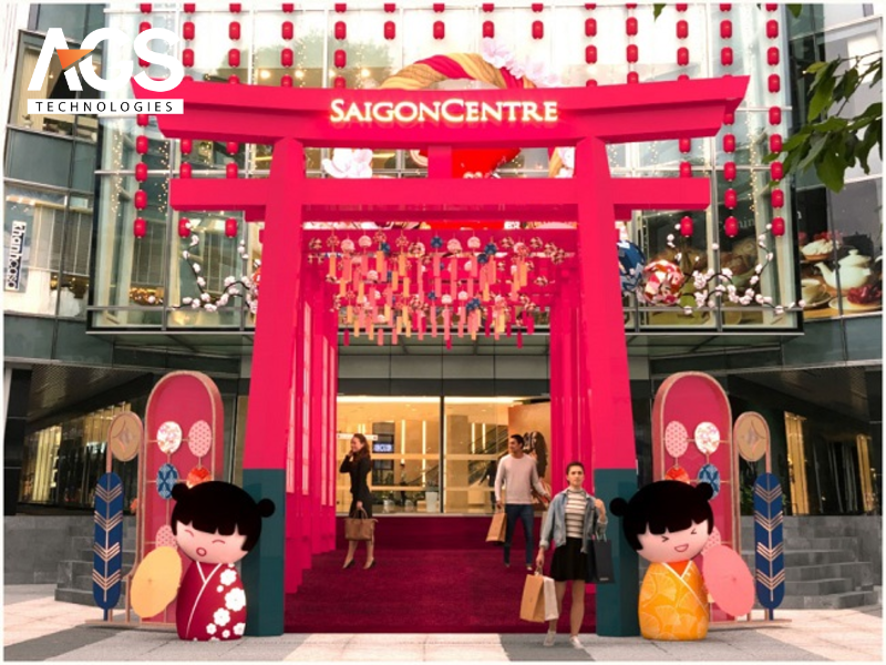 Mẫu cổng chào Tết tương tác, có yếu tố trải nghiệm