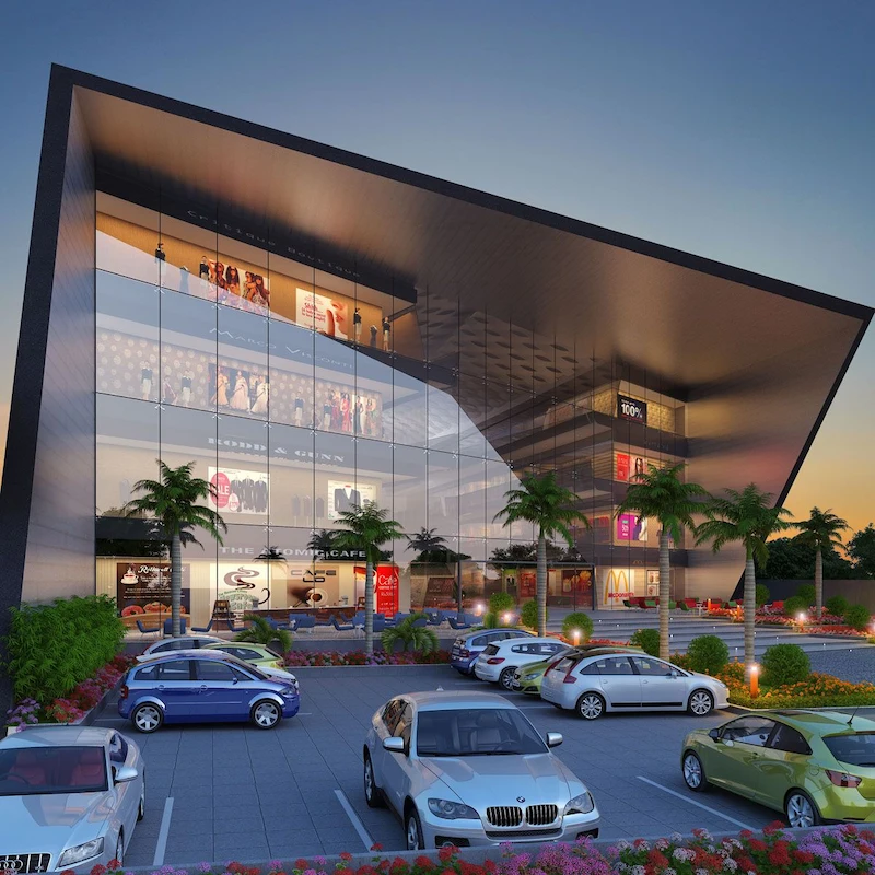 Trang trí mặt tiền trung tâm thương mại Trang trí mặt tiền trung tâm thương mại