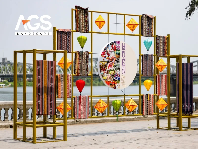 trang trí gian hàng tết