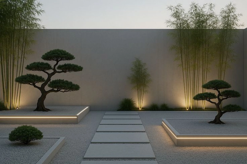 Tiểu cảnh kết hợp đèn LED