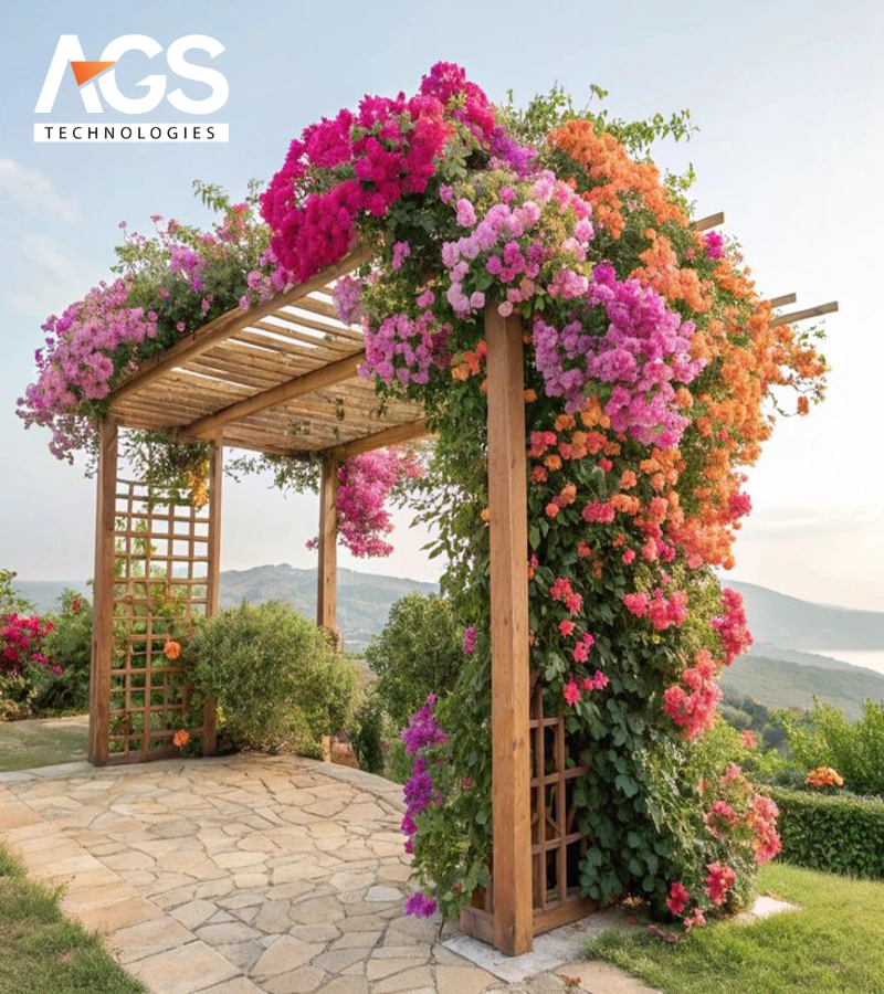 Cấu trúc và vật liệu đỡ phù hợp cho hoa leo (Nguồn: Pinterest)