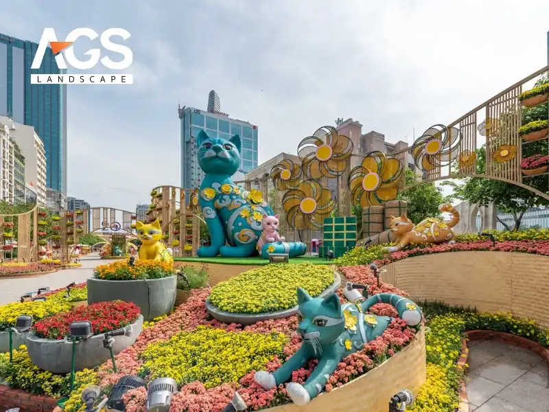 Màu sắc và hình dáng là những yếu tố quan trọng tạo nên hiệu ứng thị giác cho vườn hoa (Nguồn: AGS Landscape)