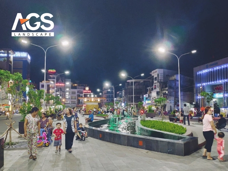 Phố đi bộ Hai Bà Trưng - Long Xuyên 2018 (Nguồn: AGS Landscape)