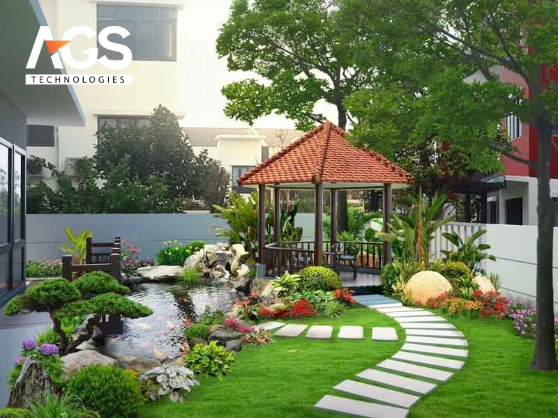 Mẫu sân vườn đồng quê hiện đại