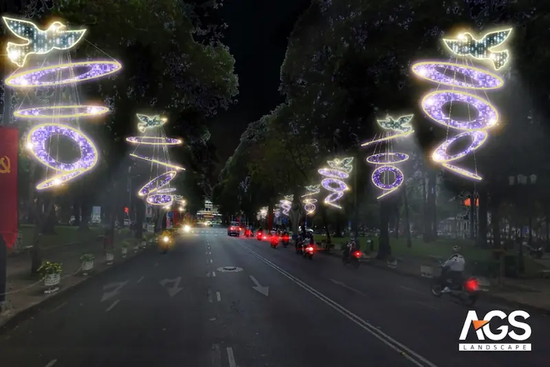 Đường hoa kết hợp ánh sáng LED