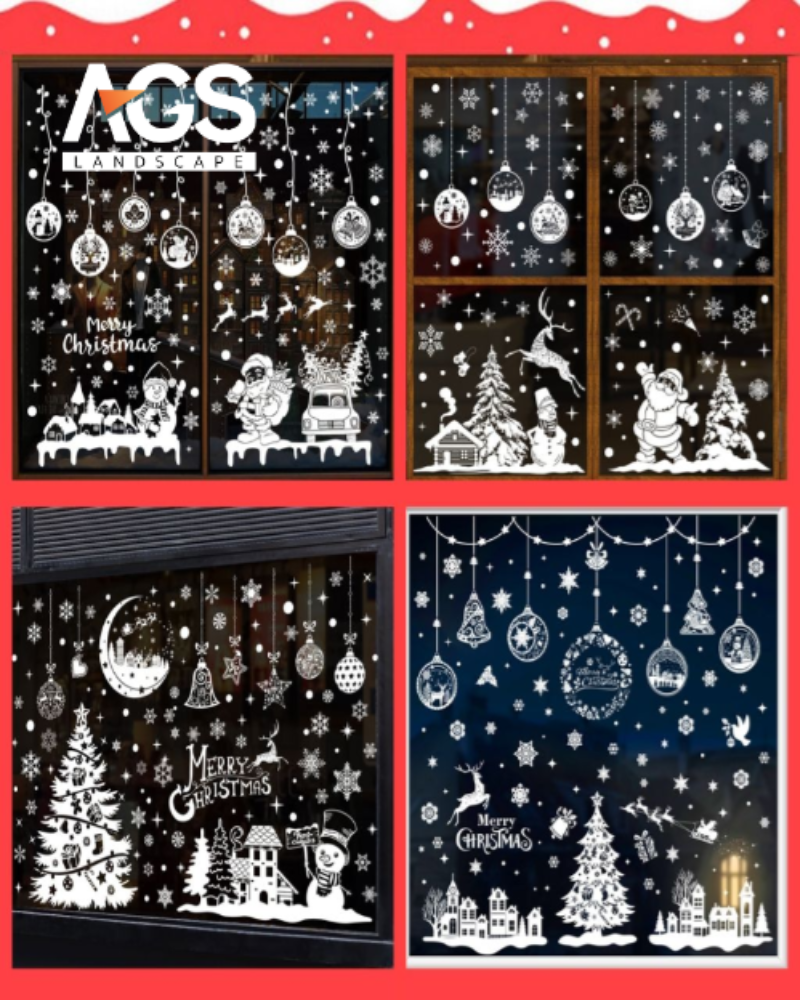 Cửa sổ lớn được trang trí decal Giáng sinh (Nguồn: Pinterest) 