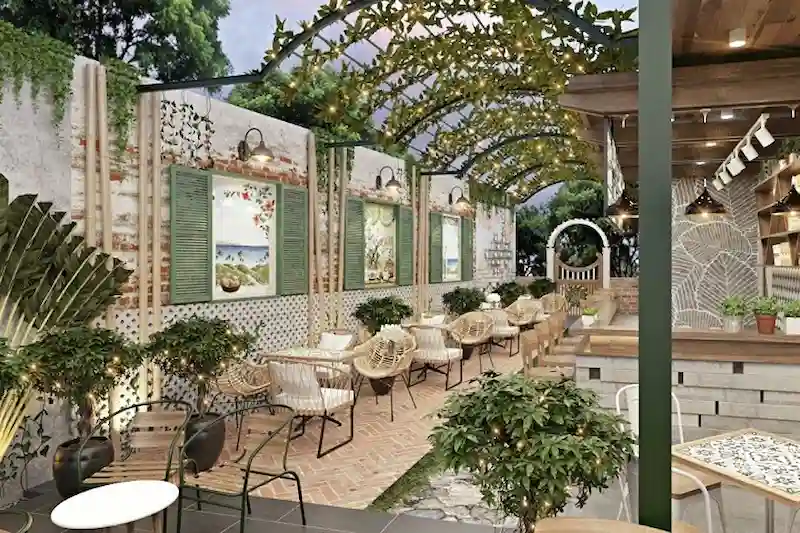 Địa chỉ dịch vụ thiết kế quán cafe sân vườn đơn giản, chuyên nghiệp (Nguồn: AGS Landscape)
