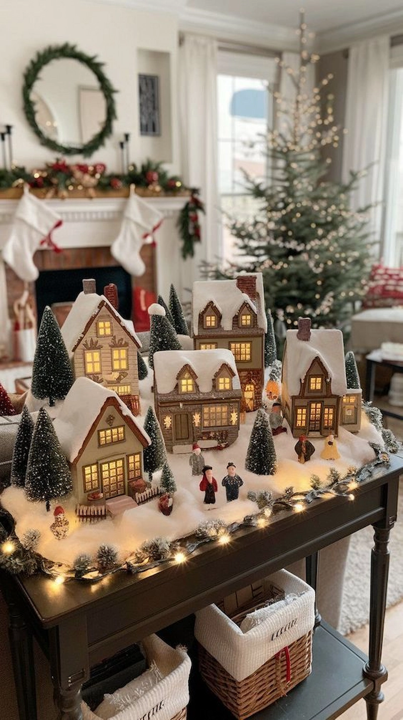 Tiểu cảnh Noel mini phong cách truyền thống (Nguồn: Pinterest) 