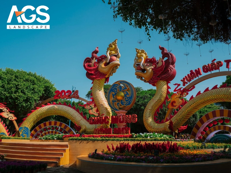 Đôi rồng thời lý tại đại cảnh “Lưỡng Long Chầu Nguyệt” (Nguồn: AGS Landscape)