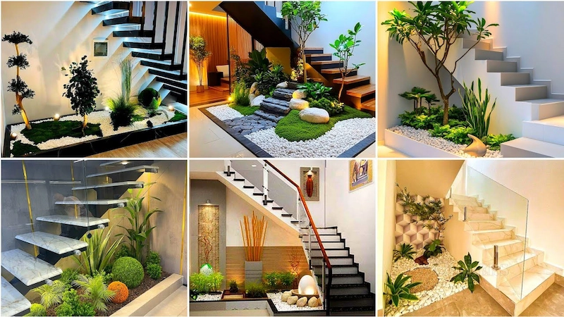 tiểu cảnh chân cầu thang