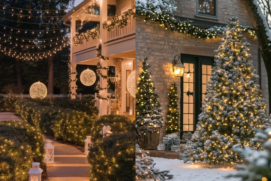 Top 10 Mẫu Trang Trí Cây Thông Noel Lớn Ấn Tượng Cho Sảnh Hoặc Sân Vườn