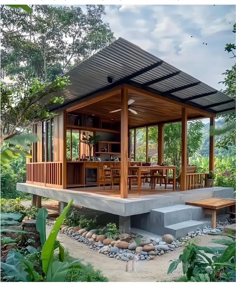 mẫu nhà vườn 100m2