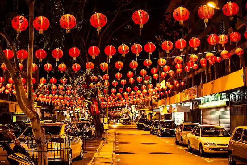 trang trí đường phố ngày tết