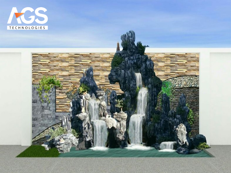 Tiểu cảnh khô kết hợp tranh đá/tranh cát nghệ thuật