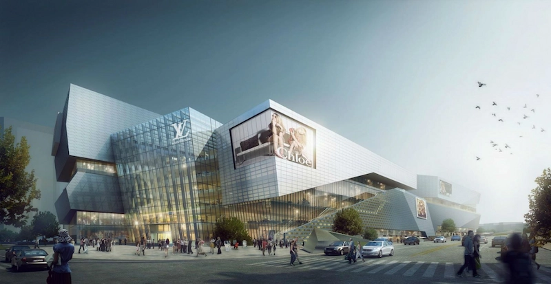 Thiết kế trang trí mặt tiền trung tâm thương mại Thiết kế trang trí mặt tiền trung tâm thương mại