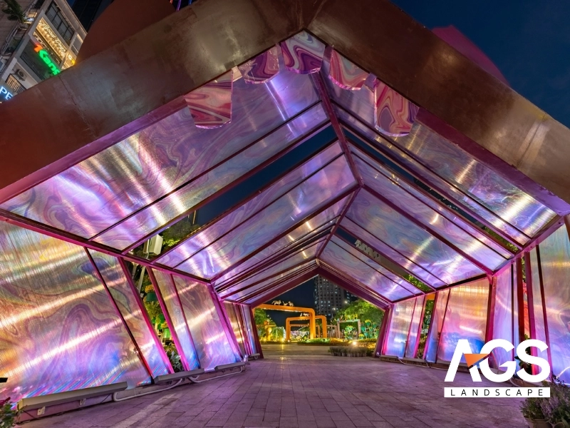 Mẫu cổng chào Tết kết hợp công nghệ trình chiếu