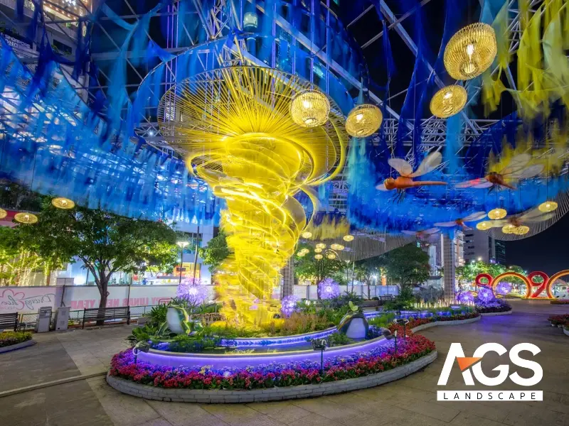 Đường hoa kết hợp ánh sáng LED