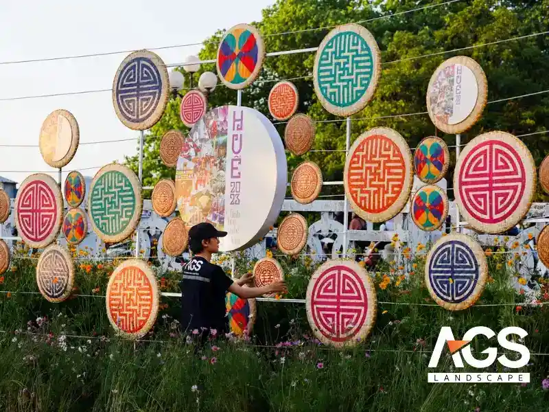 Quy trình thiết kế và thi công đường hoa Tết chuyên nghiệp