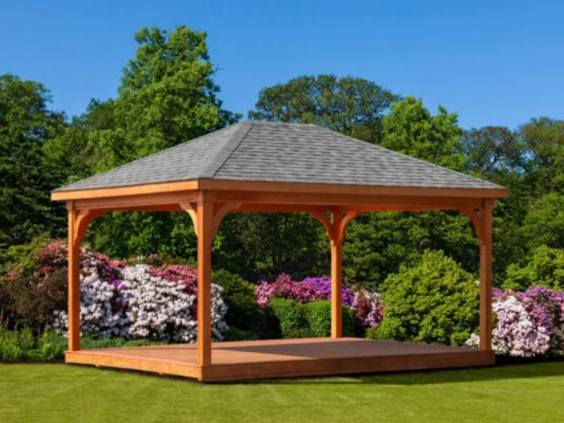 Nó bắt nguồn từ tiếng Pháp có nghĩa là lều, cung điện nhỏ (Nguồn: Amish wholesale gazebos) 