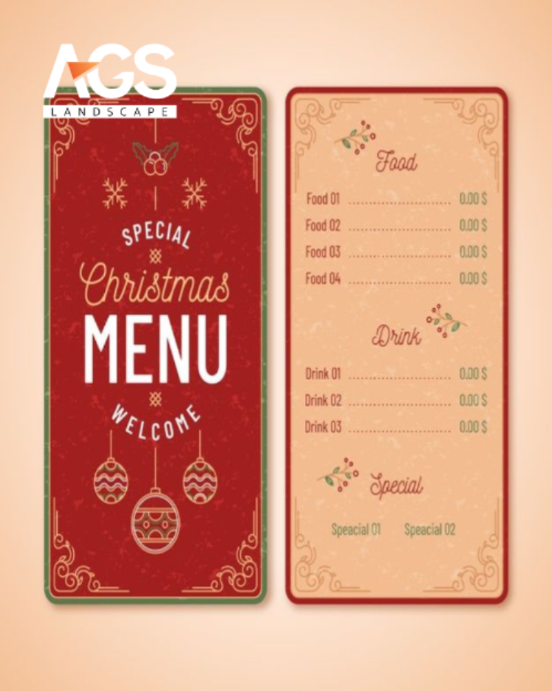 Menu và ly cốc theo chủ đề Giáng Sinh (Nguồn: Pinterest)