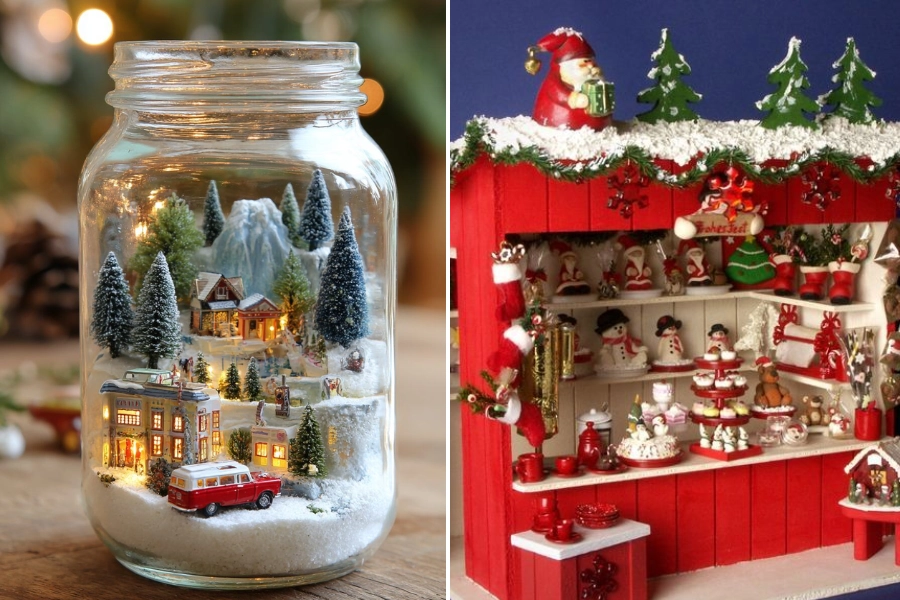 15 Mẫu Thiết Kế Tiểu Cảnh Noel Mini Đẹp, Tinh Tế Và Dễ Bố Trí