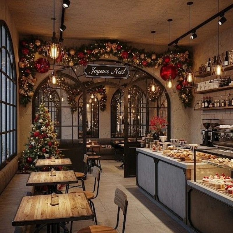 Lợi ích khi trang trí Noel cho quán ăn (Nguồn: Pinterest)