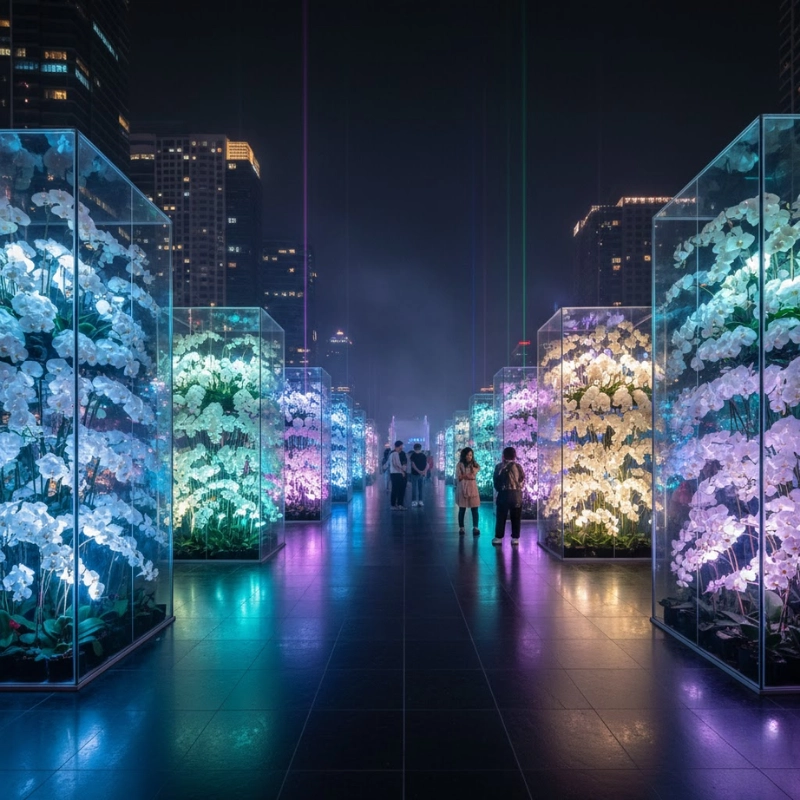 Khối lập thể trừu tượng: Mê cung hoa rực rỡ (Nguồn: Gemini)